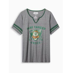 Star Wars Endor Varsity Tee, Gray, Size 10